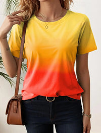 Women's T-Shirts For Women 3d Gradient Print Tees Casual Street Femalewear Summer Oversized T-Shirt Fashion Lady Y2k Clothing